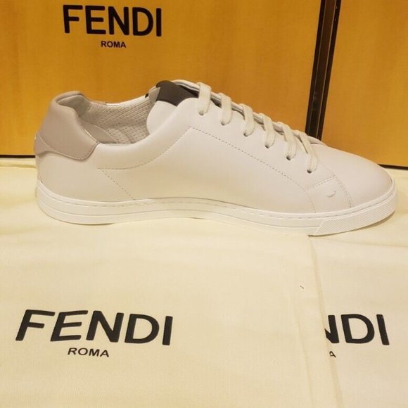 Fendi FF Logo Leather Sneakers White main image 7